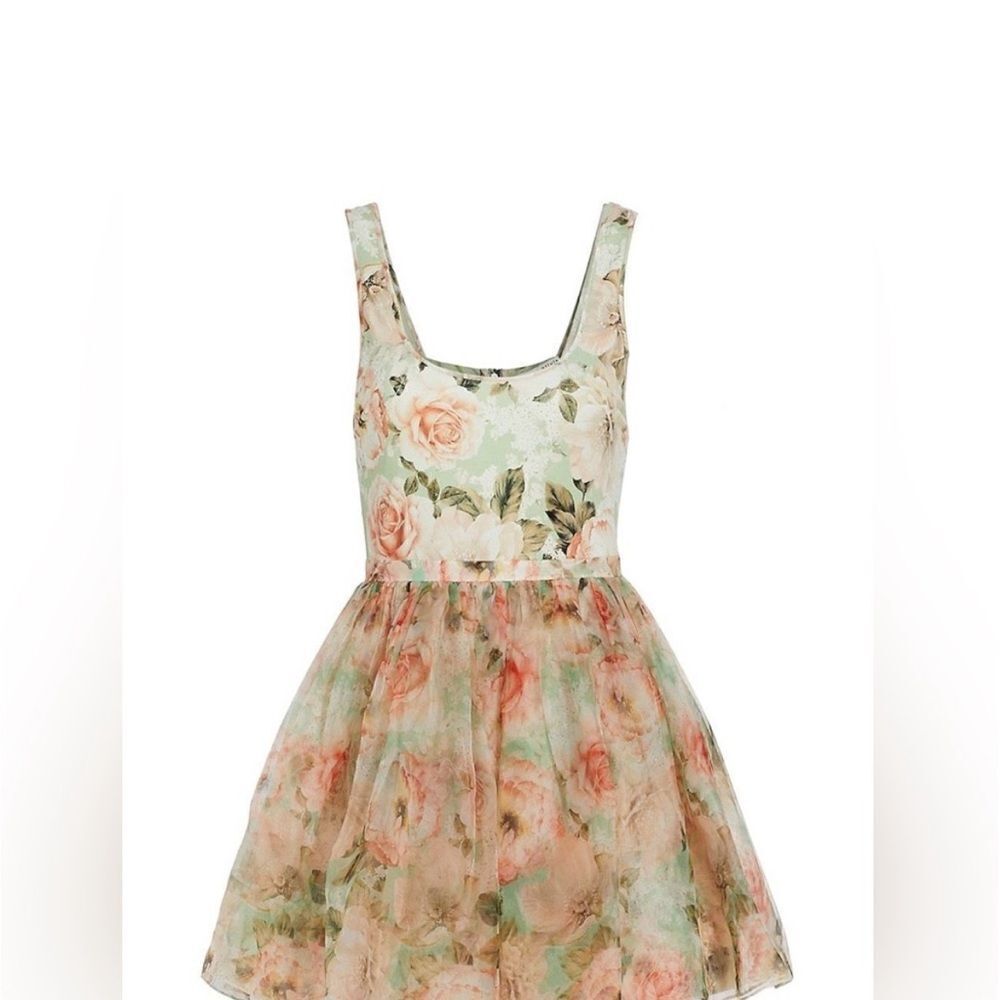 NWT Alice + Olivia Chara Sleeveless Scoop Neck Mini Morningside Floral $495 - Picture 6 of 9